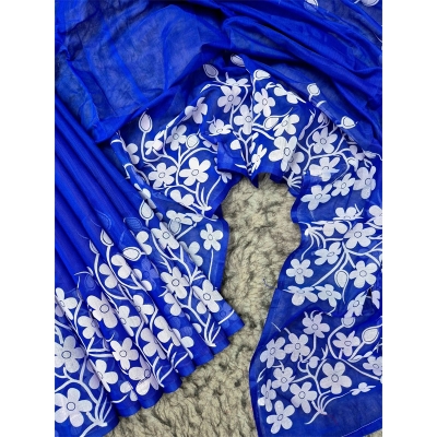 Picture of New Treandy Collection Vairal afsan print saree for women-Blue