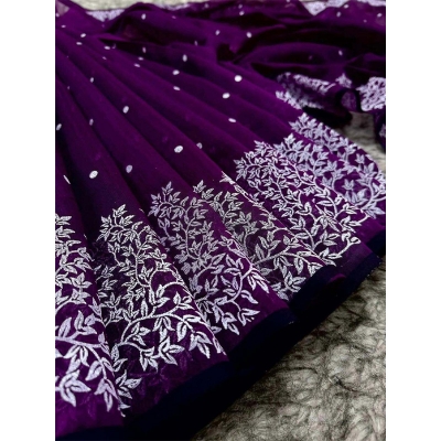 Picture of New Treandy Collection Vairal afsan print saree for women-Purple