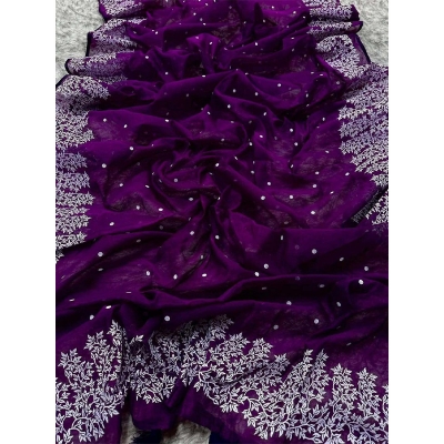 Picture of New Treandy Collection Vairal afsan print saree for women-Purple