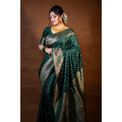 Picture of Most Popular Pori Moni Indian Design Soft Silk Katan Saree - Elegant and Suitable For Any Occasion-Multicolor
