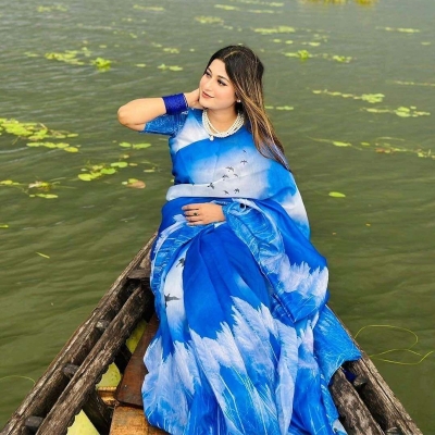 Picture of Chanderi Silk Digital Printed tassel Saree Soft and comfortable 12.5 Hand Saree For Women-Multicolor