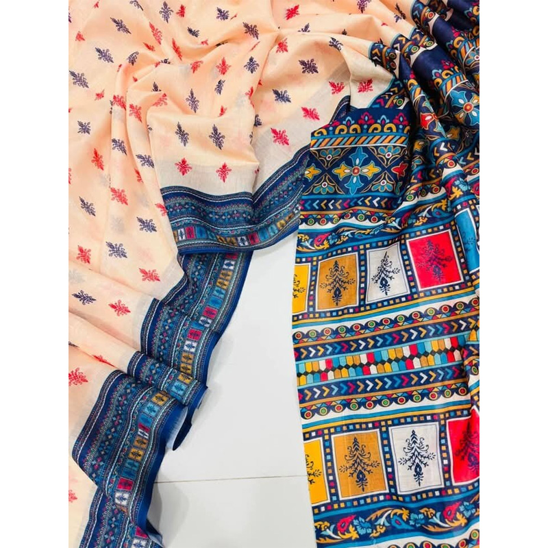 Picture of Chanderi Silk Digital Printed tassel Saree Soft and comfortable 12.5 Hand Saree For Women