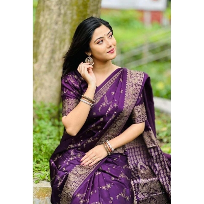 Picture of Elegant Style Original Japani Silk Bodhua Print Saree With Blouse Piece - Perfect & Suitable For Any Occasion