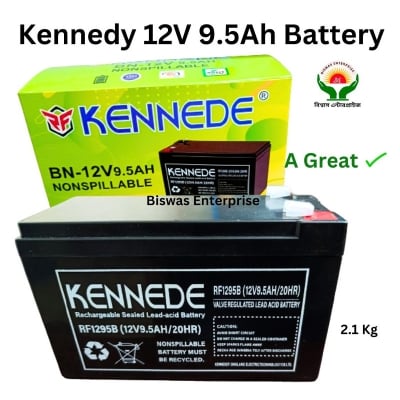 Picture of Kennede 12V 9.5Ah Battery / 12V Battery 9.5Ah  Lead Acid Battery  / Dry Cell Battery / 12 Volt Battery Black
