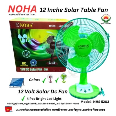 Picture of NOHA Solar Fan 12 Inche / Noha 12' Half Stand Solar Fan /12 Inch 12V Dc Solar Fan Green & Red