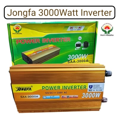 Picture of Jongfa 3000W Power Inverter DC 12V to AC 220V | Real 1400W Output | Aluminum Alloy Body | Modified Sine Wave | Smart Home & Outdoor Inverter