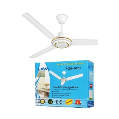 Picture of 56 Inch Solar & AC/DC Ceiling Fan with Remote Control | Low Price in Bangladesh 2026 White