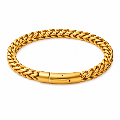 Picture of Trendy Men's Chain Bracelet – Premium Fashion Accessory - Golden