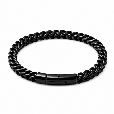 Picture of Modern Men's Bracelet – Scratch Resistant Stainless Steel Jewelry - Black