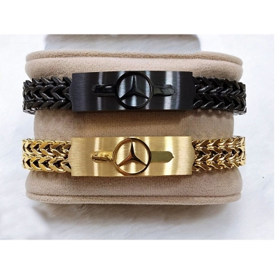 Picture of Men's Luxury Mercedes Chain Bracelet - Black