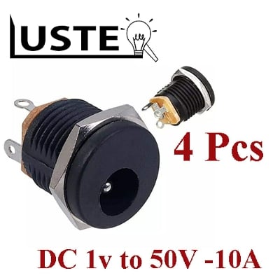 Picture of DC Female Jack Connector With Nut |Luster|(Black)