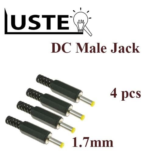 Picture of DC Male Jack 1.7mm Power Line Connector Plug |Luster|(Black)
