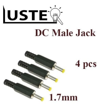 Picture of DC Male Jack 1.7mm Power Line Connector Plug |Luster|(Black)