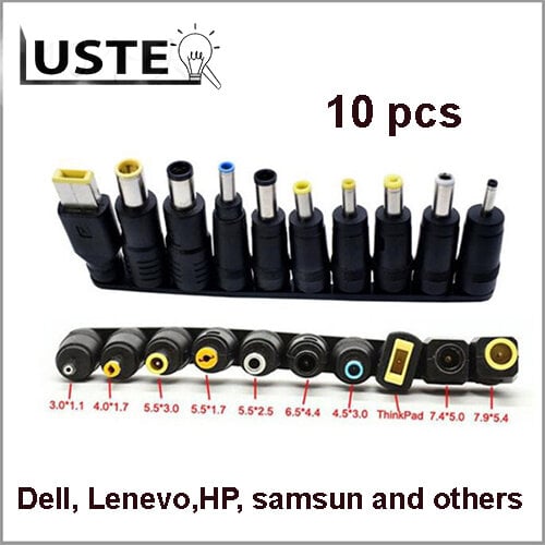 Picture of 10 Tips DC Power Plug Set / Universal Laptop Notebook Input DC Power Plug Set/ Multi DC power converter jack Plug For Charger Converter(Black)