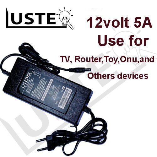Picture of 12V 5A Power Adapter 60W for Combine CCTV Power LED TV LED Strip Light Charger , Router, onu - Multi Plug - Multi Plug(Black)