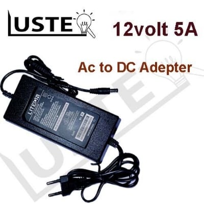 Picture of 12V 5A Power Adapter 60W for Combine CCTV Power LED TV LED Strip Light Charger , Router, onu - Multi Plug - Multi Plug(Black)