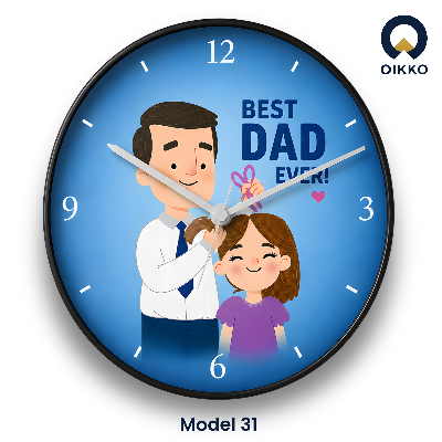 Picture of OIKKO 12 Inch Best Dad Ever Father's Day Wall Clock (Model 31)
