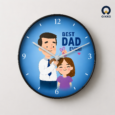 Picture of OIKKO 12 Inch Best Dad Ever Father's Day Wall Clock (Model 31)