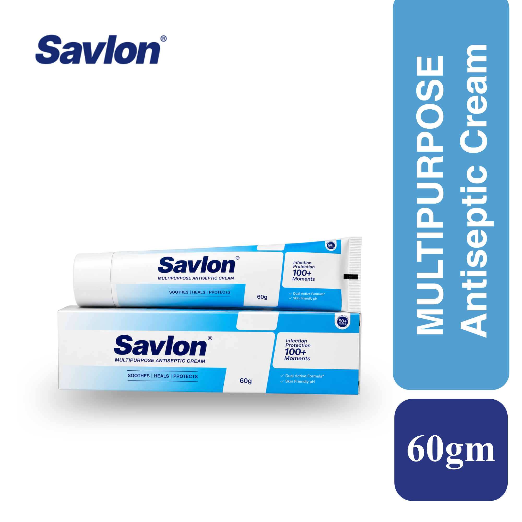Picture of Savlon Multipurpose Antiseptic Cream 60gm for Cuts, Burns, Bruises, Blisters, Insect Bites & First Aid