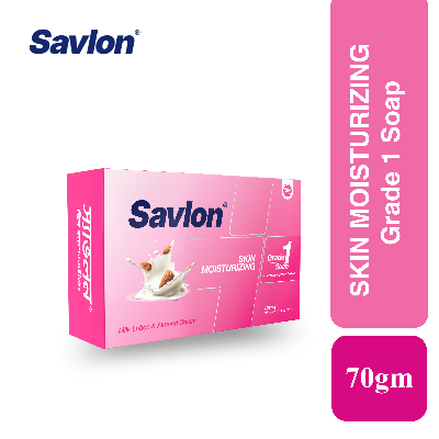 Picture of Savlon Soap Skin Moisturizing Bar Soap 70gm | Milk Lotion & Almond Cream | Dermatologically Tested | Keeps Skin Moisturized