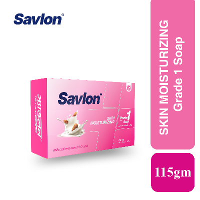 Picture of Savlon Soap Skin Moisturizing Bar Soap 115gm | Milk Lotion & Almond Cream | Dermatologically Tested | Keeps Skin Moisturized