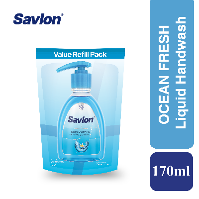 Picture of Savlon Handwash | Ocean Fresh Liquid Hand Soap Refill Pouch 170ml | Refreshing Fragrance to uplift mood