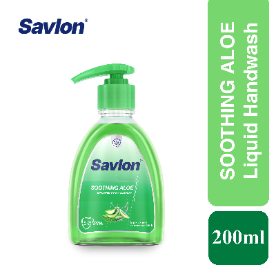 Picture of Savlon Handwash | Soothing Aloe Liquid Hand Soap Pump 200ml | Aloe gel extract infused formula for Soft & Smooth Hands 