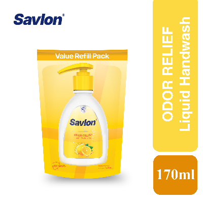Picture of Savlon Handwash | Odor Relief Liquid Hand Soap Refill Pouch 170ml | Lemon Extract Infused Formula Keeps Hands Fresh & Odor-Free