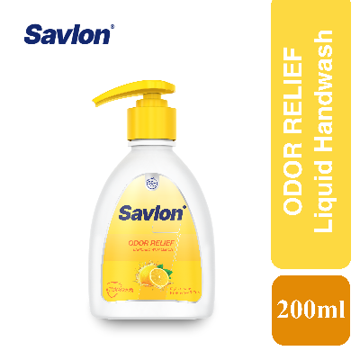 Picture of Savlon Handwash | Odor Relief Liquid Hand Soap Pump 200ml | Lemon Extract Infused Formula Keeps Hands Fresh & Odor-Free