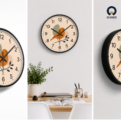 Picture of OIKKO 12 Inch Aesthetic Little Bird Minimalist Wall Clock (Model 36)