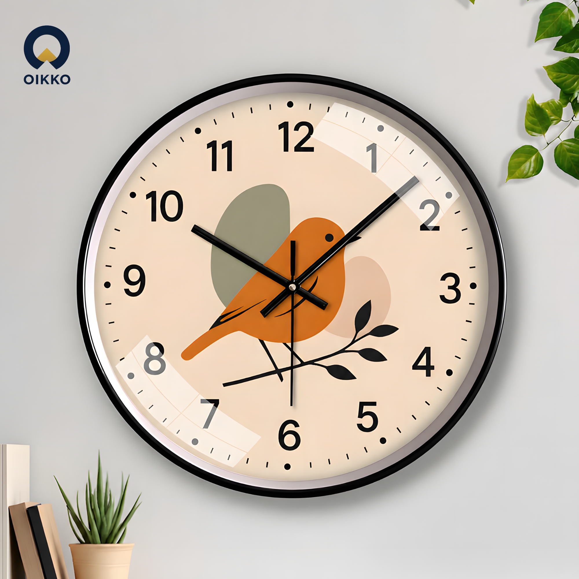 Picture of OIKKO 12 Inch Aesthetic Little Bird Minimalist Wall Clock (Model 36)