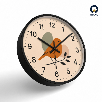 Picture of OIKKO 12 Inch Aesthetic Little Bird Minimalist Wall Clock (Model 36)