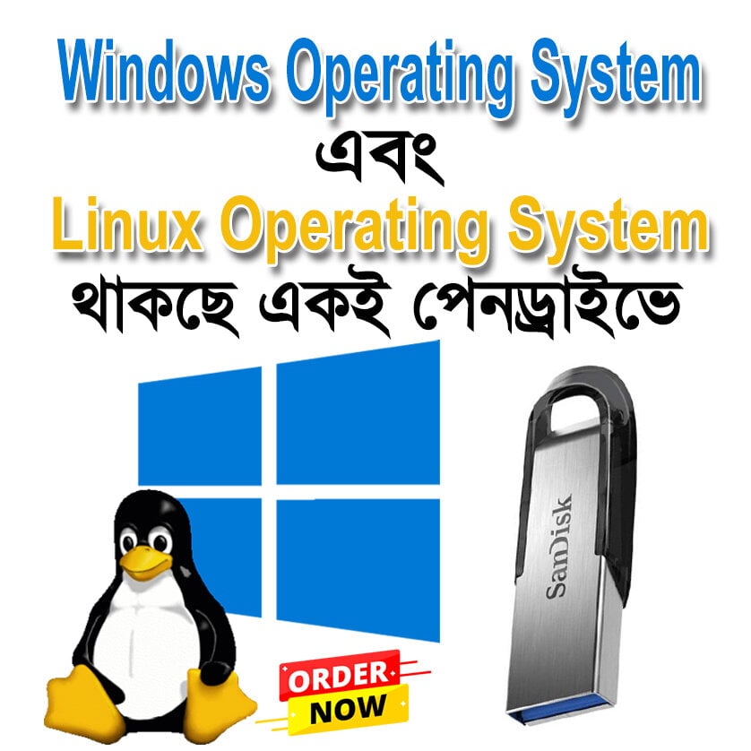 Picture of Multi Bootable USB Windows XP/7/8/10/11 & Linux Bootable Pendrive Auto Active Key Free 64GB USB flash drive-Pendrive