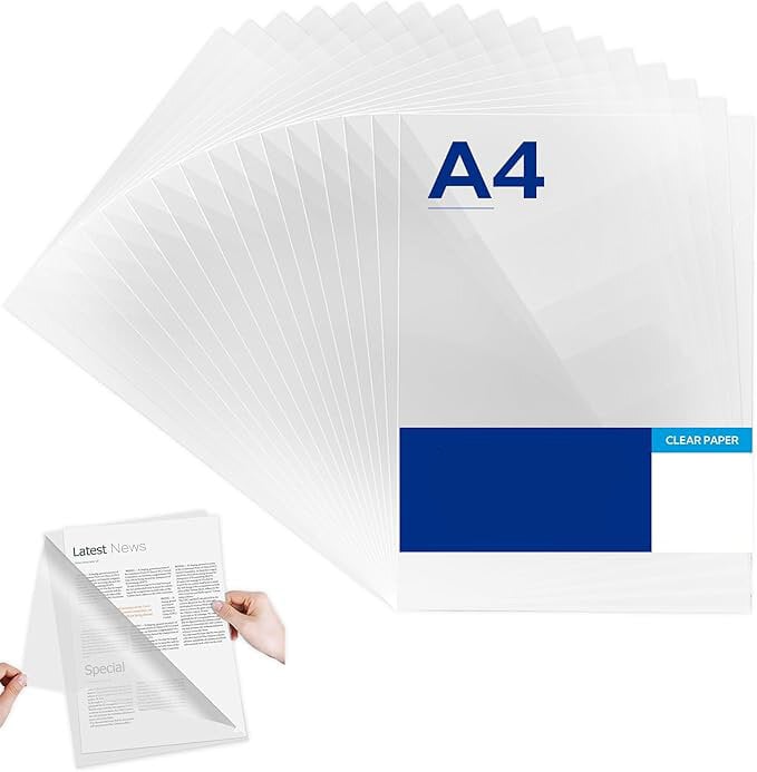 Picture of transparent plastic sheet Film Paper protector spiral sheet 100 pcs