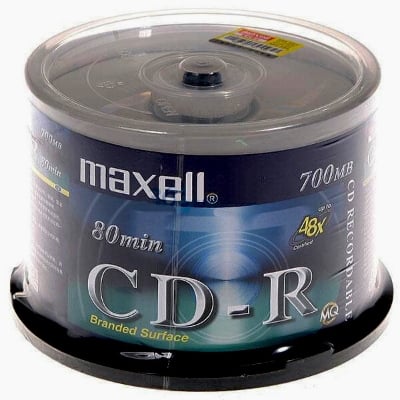 Picture of CD-R Blank Disc 700MB 80Min Blank CD R for Burning Recordable Disc box for Data 40 Pieces spindle-Maxell CD-R