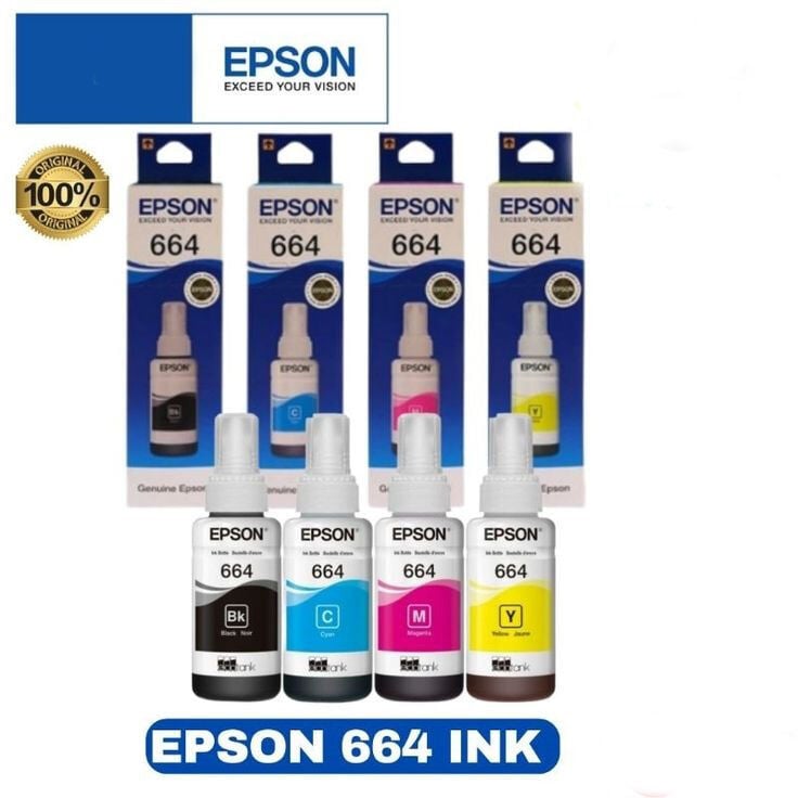 Picture of Epson 664 Original color Ink for Epson Printer Epson L130 L310 L360 L380 L3210 L3250 L805