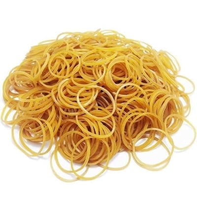 Picture of Rubber band elastic money packaging yellow heavy duty rabber bands pack for office raber band 500Grams