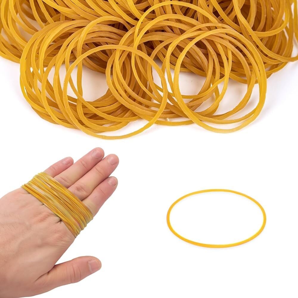 Picture of Rubber band elastic money packaging yellow heavy duty rabber bands pack for office raber band 500Grams
