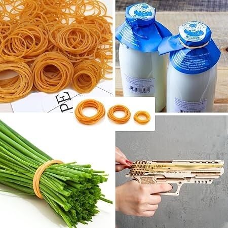 Picture of Rubber band elastic money packaging yellow heavy duty rabber bands pack for office raber band 500Grams