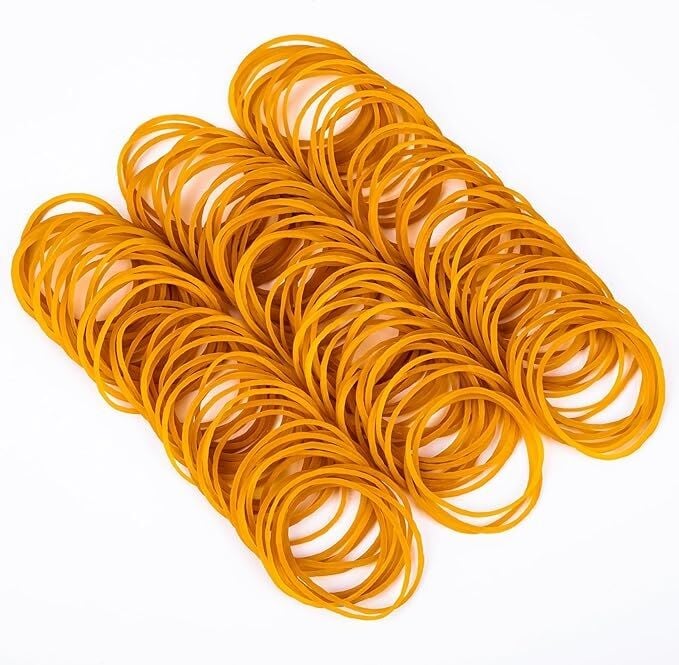Picture of Rubber band elastic money packaging yellow heavy duty rabber bands pack for office raber band 500Grams