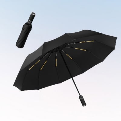 Picture of Big Umbrella for Men & Women 8 Bones Heavy Duty Folding umbralla Full Automatic Auto Open & Close sunny and Rain Windproof 100% Waterproof Oversize Chhataa-Navy Blue