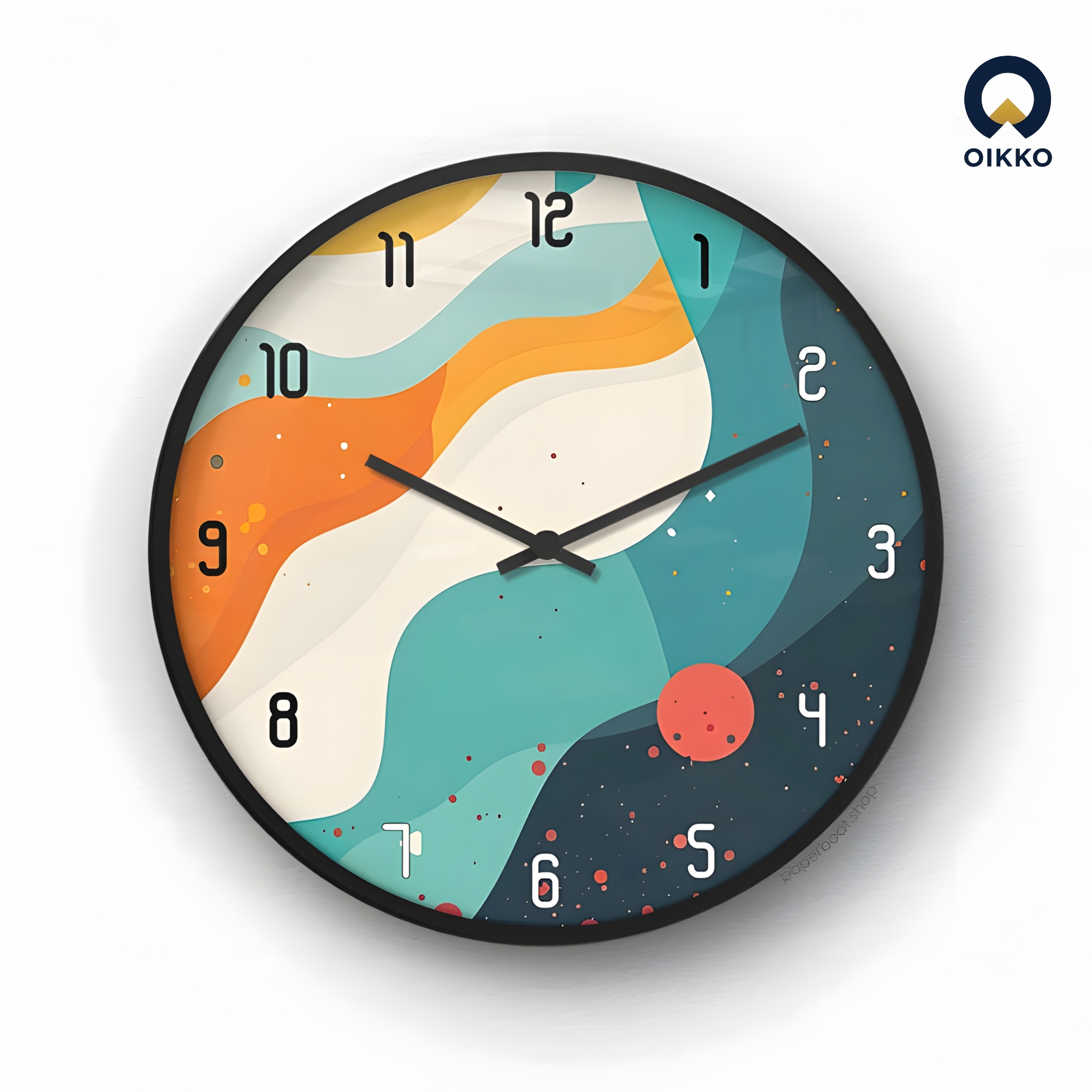 Picture of OIKKO 12 Inch Modern Abstract Waves & Space Wall Clock (Model 40)