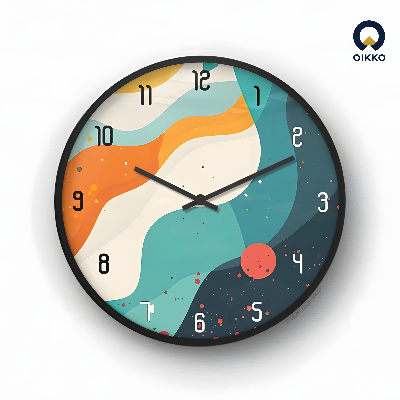 Picture of OIKKO 12 Inch Modern Abstract Waves & Space Wall Clock (Model 40)