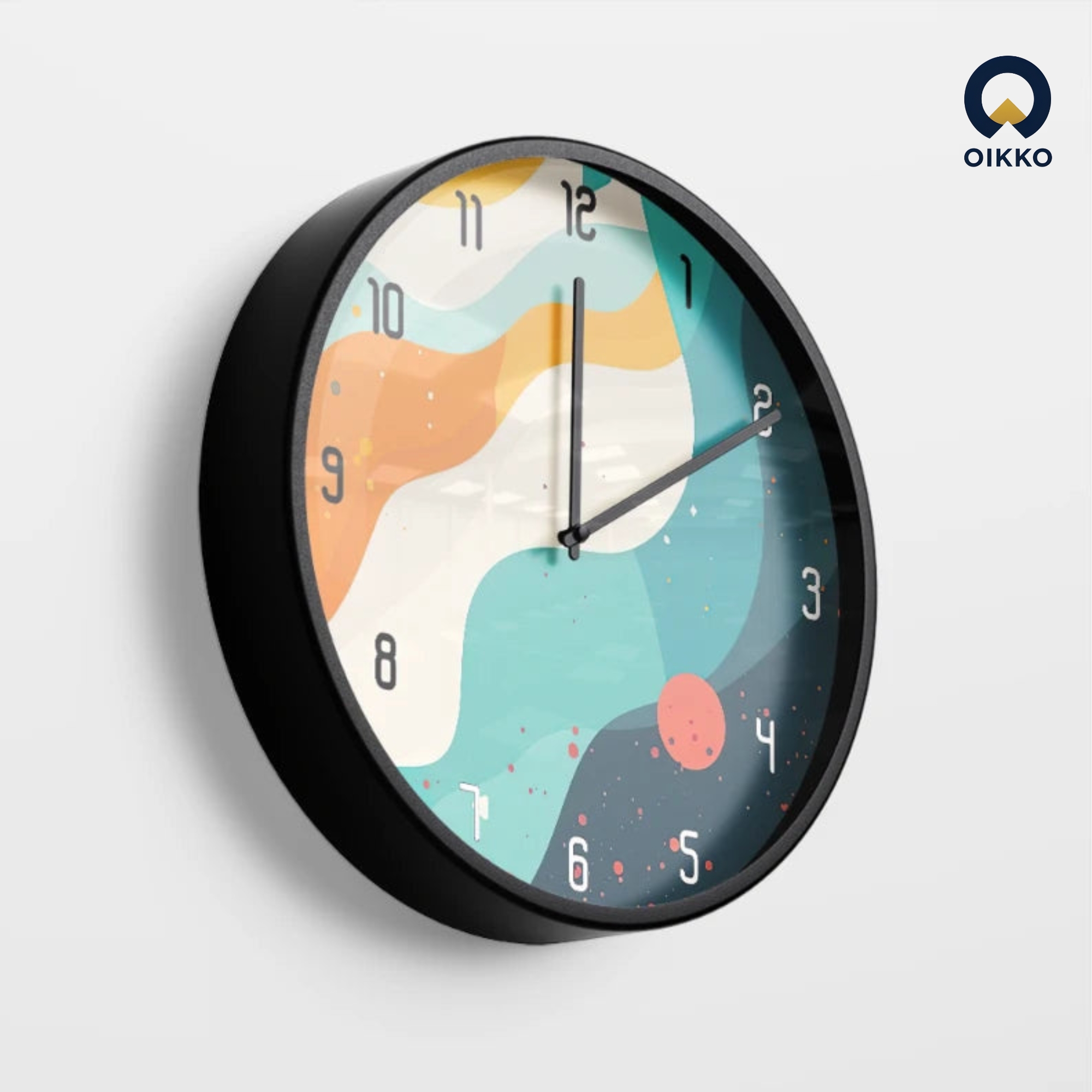 Picture of OIKKO 12 Inch Modern Abstract Waves & Space Wall Clock (Model 40)