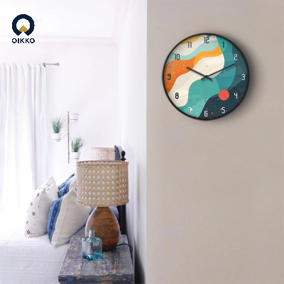 Picture of OIKKO 12 Inch Modern Abstract Waves & Space Wall Clock (Model 40)