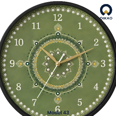 Picture of OIKKO 12 Inch Green Dot Mandala Art Wall Clock (Model 43)