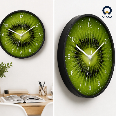 Picture of OIKKO 12 Inch Fresh Kiwi Fruit Slice Design Wall Clock (Model 44)