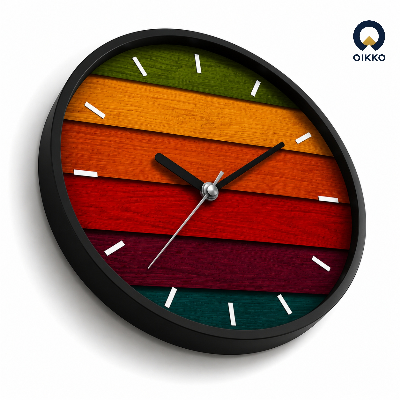 Picture of OIKKO 12 Inch Rustic Wooden Plank Stripes Wall Clock (Model 48)