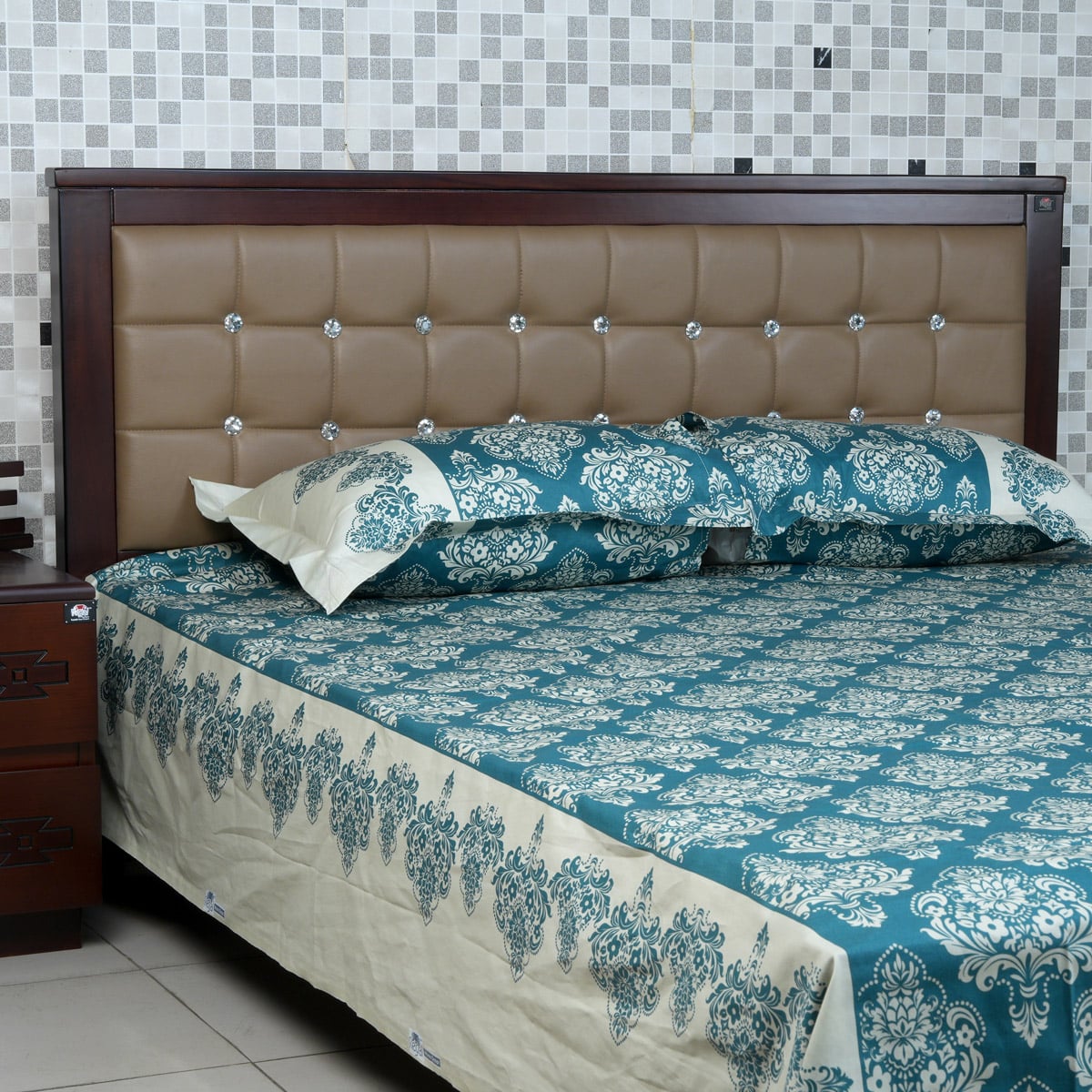 Picture of REGAL Bed Sheet-314 (Roral Tapestry-Ash)