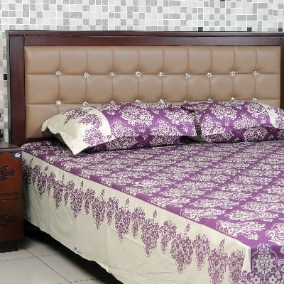 Picture of REGAL Bed Sheet-314 (Roral Tapestry-Purple)